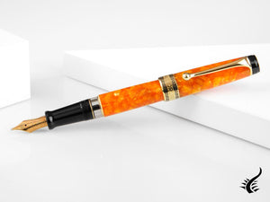 Aurora Optima Arancio Fountain Pen, Auroloide, Gold plated, 996-OR