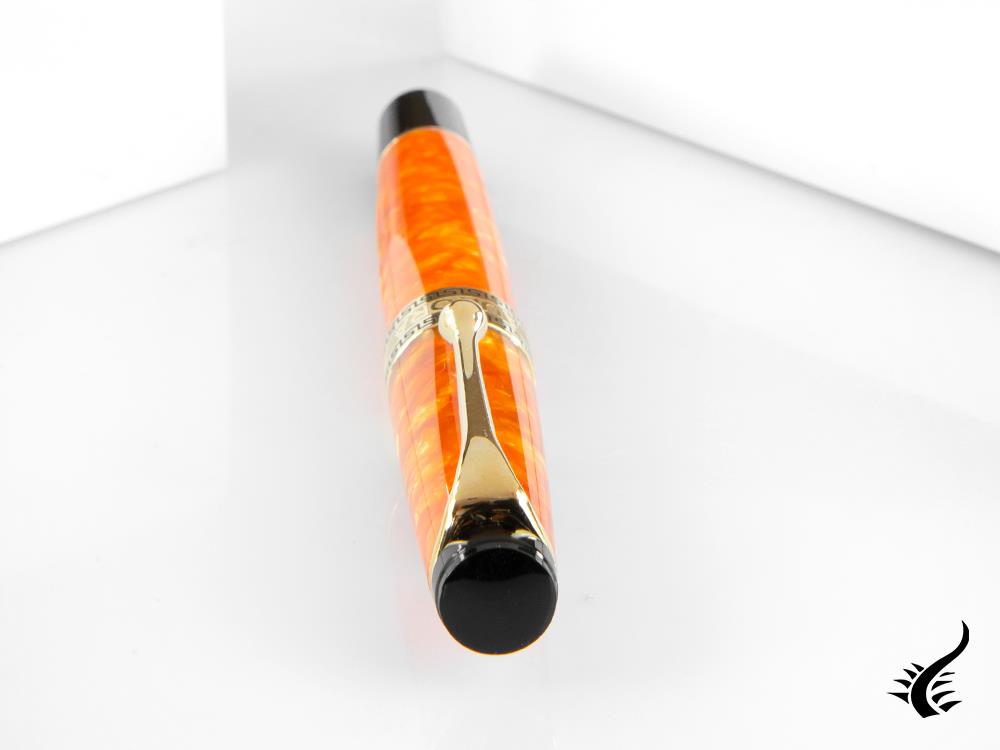 Aurora Optima Arancio Fountain Pen, Auroloide, Gold plated, 996-OR