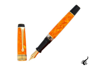 Aurora Optima Arancio Fountain Pen, Auroloide, Gold plated, 996-OR