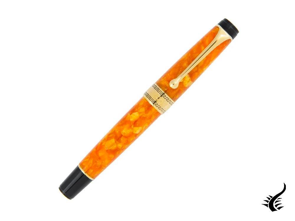 Aurora Optima Arancio Fountain Pen, Auroloide, Gold plated, 996-OR