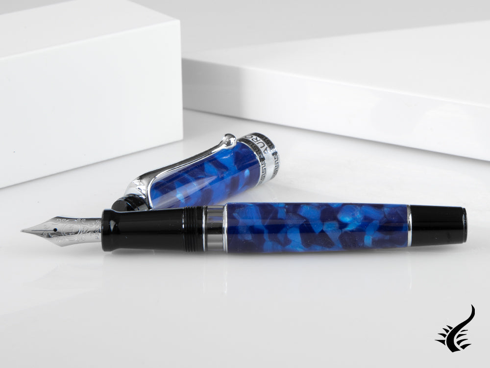 Aurora Optima Fountain Pen, Auroloide, Blue, 996CB