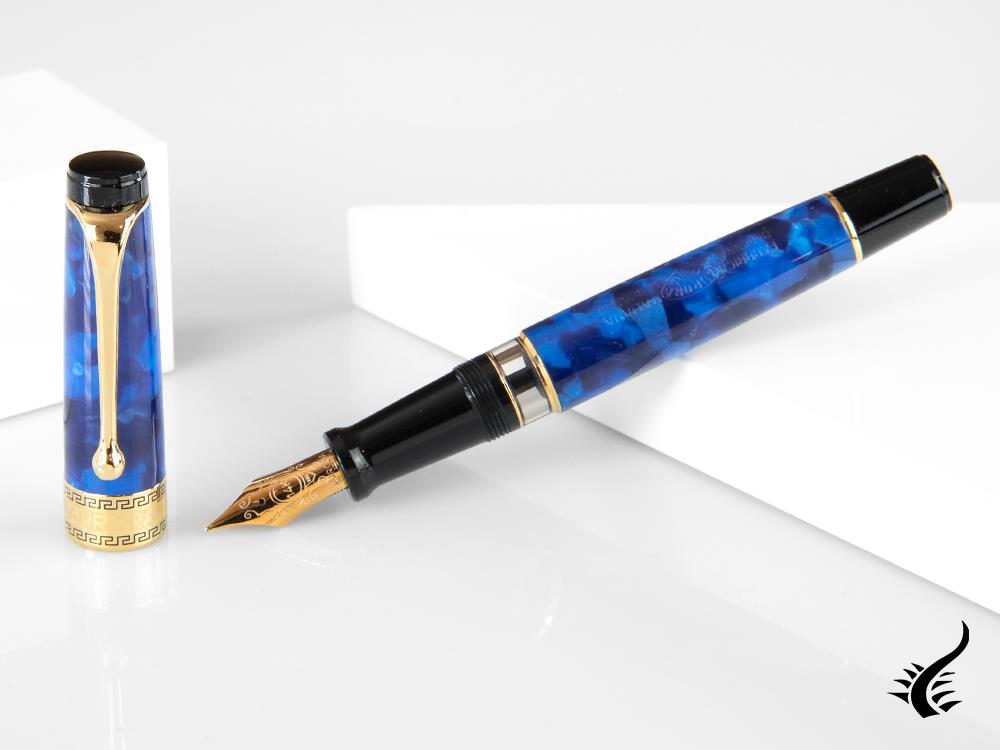 Aurora Optima Fountain Pen, Auroloide, Blue, Gold plated, 996B