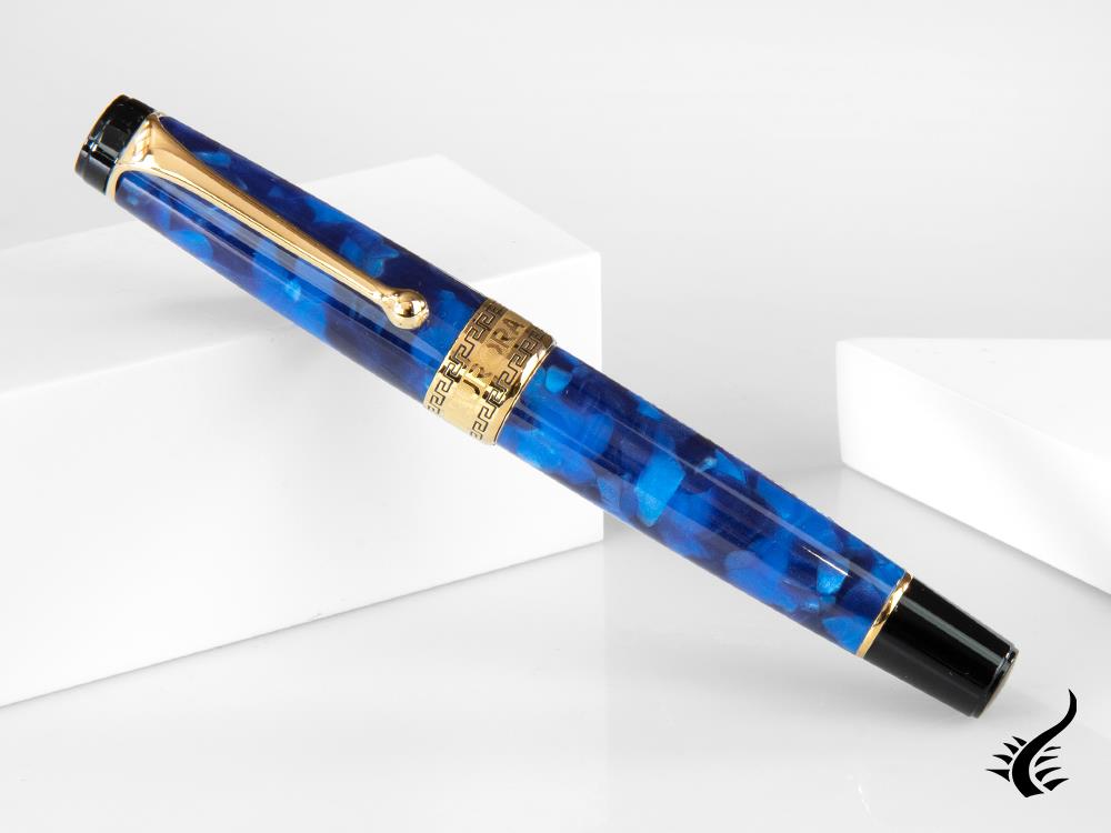 Stylo plume Aurora Optima, Auroloide, bleu, plaqué or, 996B