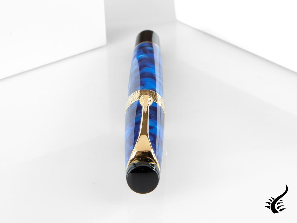 Stylo plume Aurora Optima, Auroloide, bleu, plaqué or, 996B