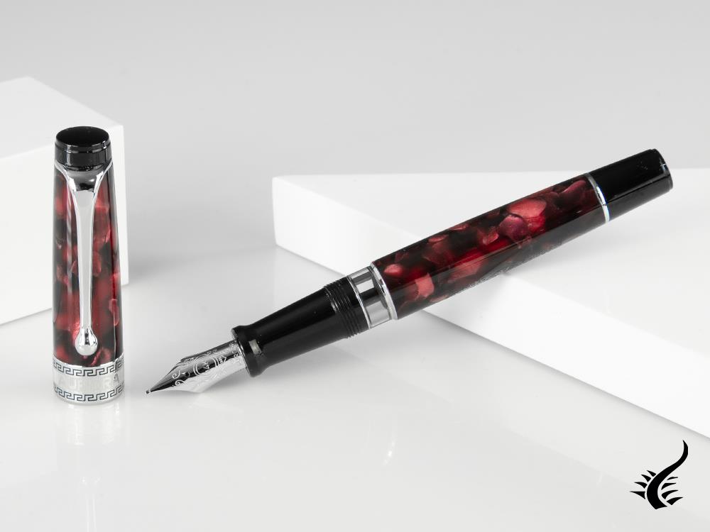 Aurora Optima Fountain Pen, Auroloide, Burgundy, 996-CX