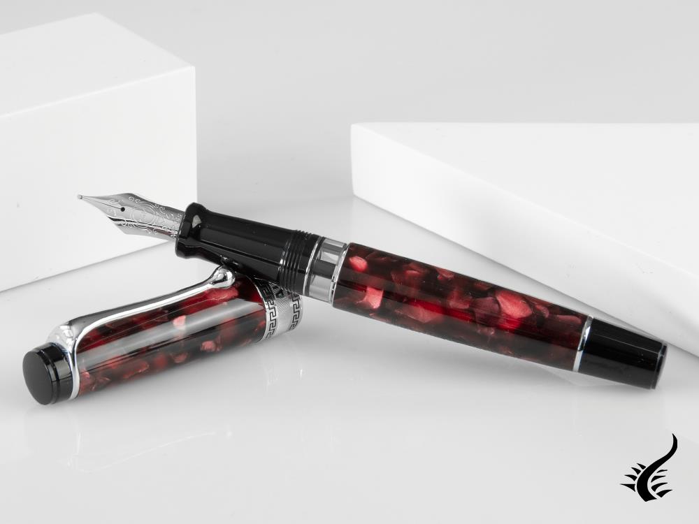 Aurora Optima Fountain Pen, Auroloide, Burgundy, 996-CX