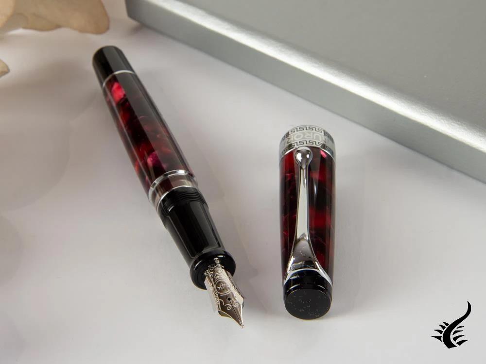 Aurora Optima Fountain Pen, Auroloide, Burgundy, 996-CX