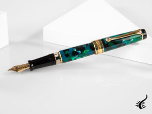 Stylo plume Aurora Optima, Auroloide, vert, plaqué or, 996V