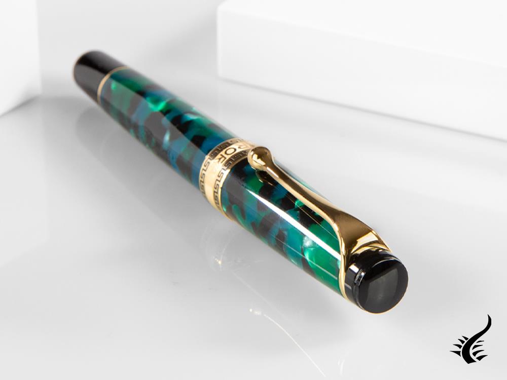 Stylo plume Aurora Optima, Auroloide, vert, plaqué or, 996V