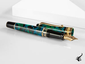 Stylo plume Aurora Optima, Auroloide, vert, plaqué or, 996V