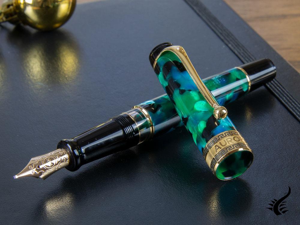 Aurora Optima Fountain Pen, Auroloide, Green, Gold plated, 996V