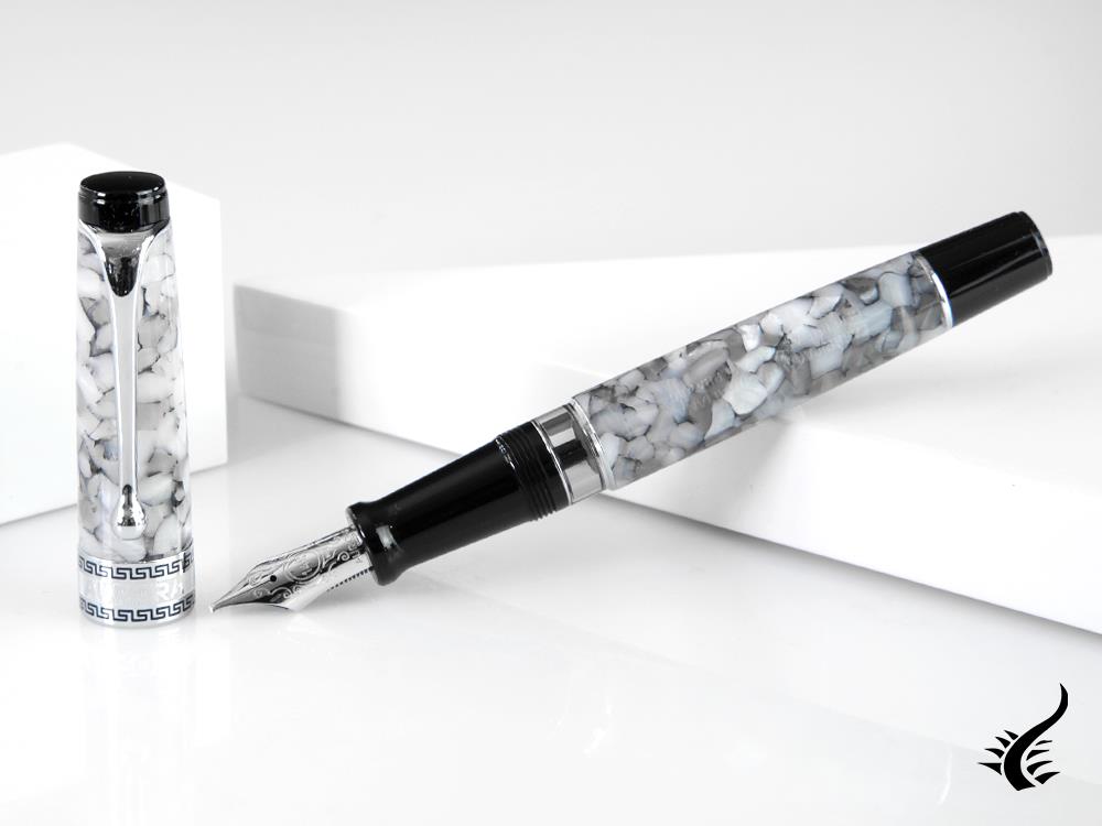 Aurora Optima Fountain Pen, Auroloide, Grey, 996CG