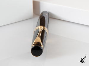 Aurora Optima Fountain Pen, Resin, Black, Gold plated, 997N