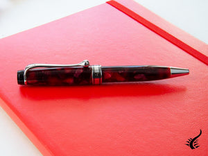 Aurora Optima Mini Ballpoint pen, Burgundy Auroloide, Chrome trim, 998-CMXA