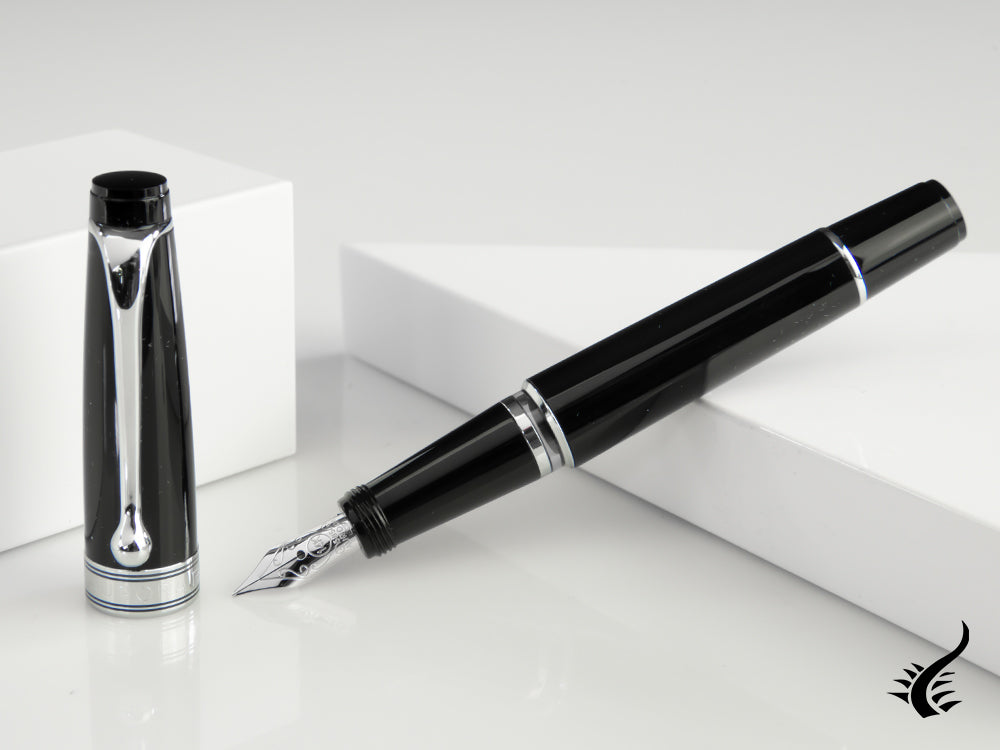 Aurora Optima Mini Fountain Pen, Resin, Black, 996CMN