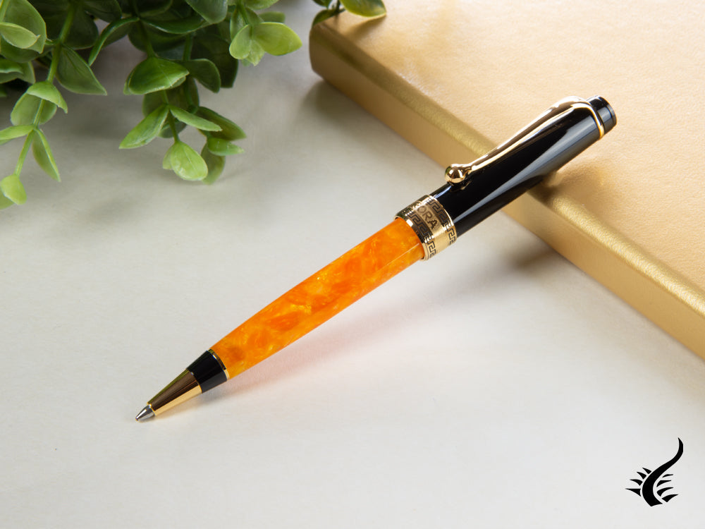 Aurora Optima O' Sole Mio Ballpoint pen, Auroloide, Orange, Rose Gold, 998-NAO