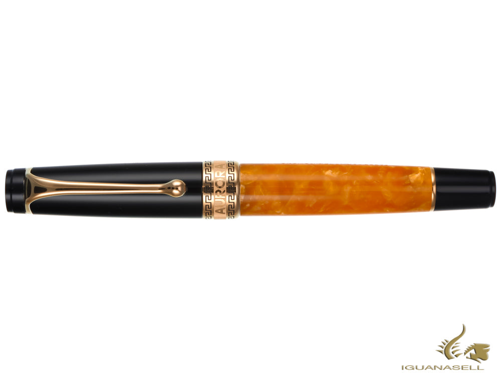 Aurora Optima O' Sole Mio Rollerball pen, Auroloide, Orange, Rose Gold, 975-NAO