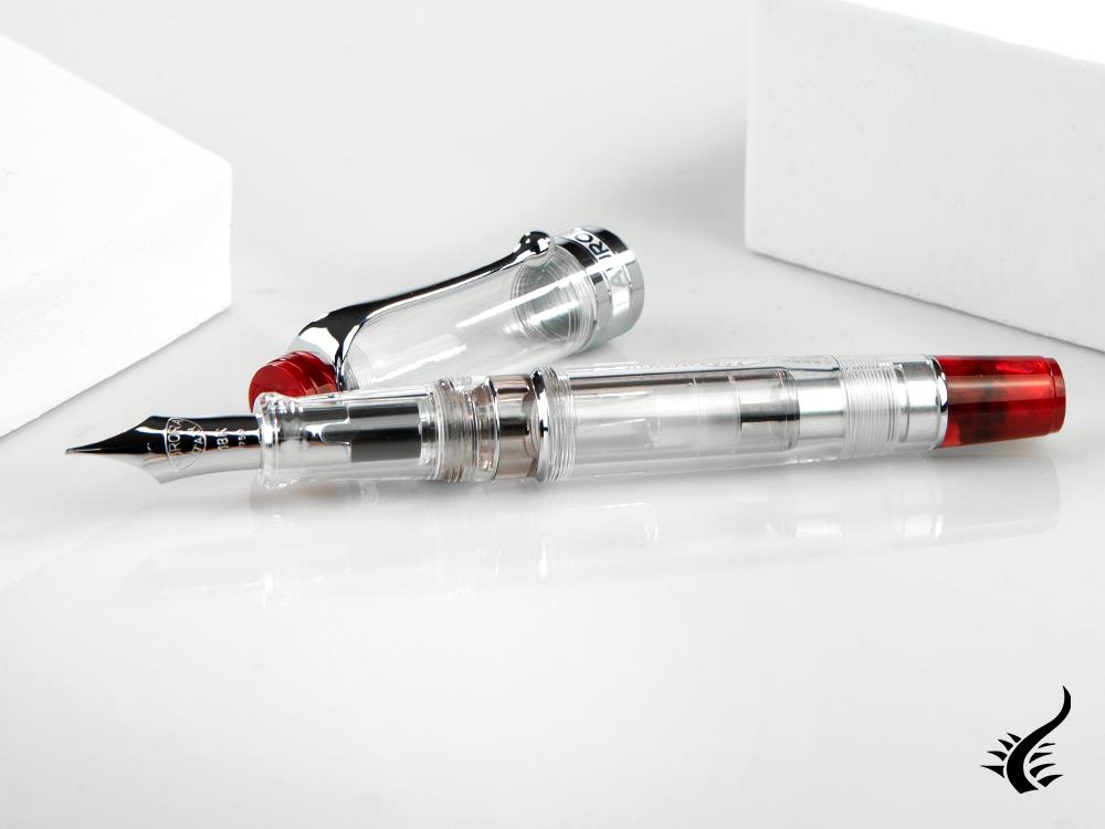 Aurora Optima Red Demonstrator Fountain Pen, Limited Ed, 570RA