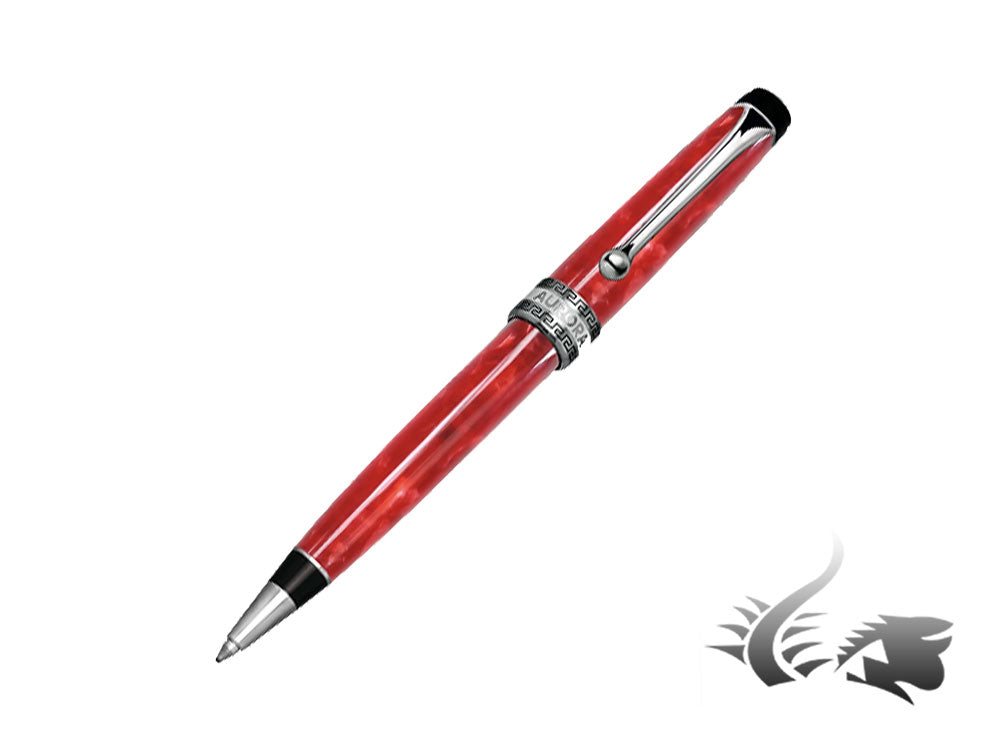 Aurora Optima Rossa Ballpoint Pen, Auroloide, Red, Chrome Trim, 998-CRA