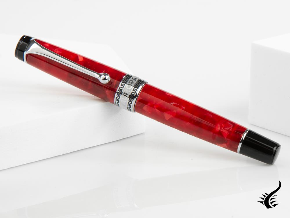 Aurora Optima Rossa Fountain Pen, Auroloide, Chrome Trim, 996-CR