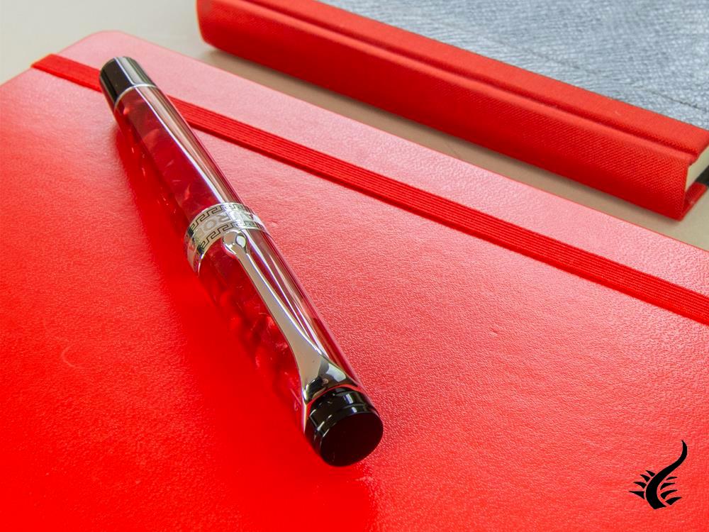 Aurora Optima Rossa Fountain Pen, Auroloide, Chrome Trim, 996-CR