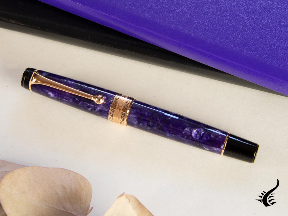 Aurora Optima Rollerball pen, Auroloide, Violet, Rose Gold PVD 975-VI