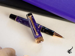 Stylo roller Aurora Optima, Auroloide, Violet, Or Rose PVD 975-VI