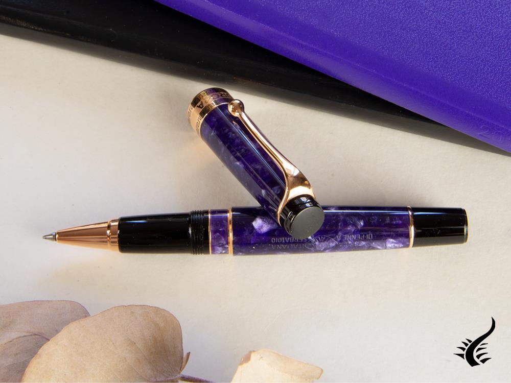 Aurora Optima Rollerball pen, Auroloide, Violet, Rose Gold PVD 975-VI