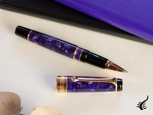 Aurora Optima Rollerball pen, Auroloide, Violet, Rose Gold PVD 975-VI