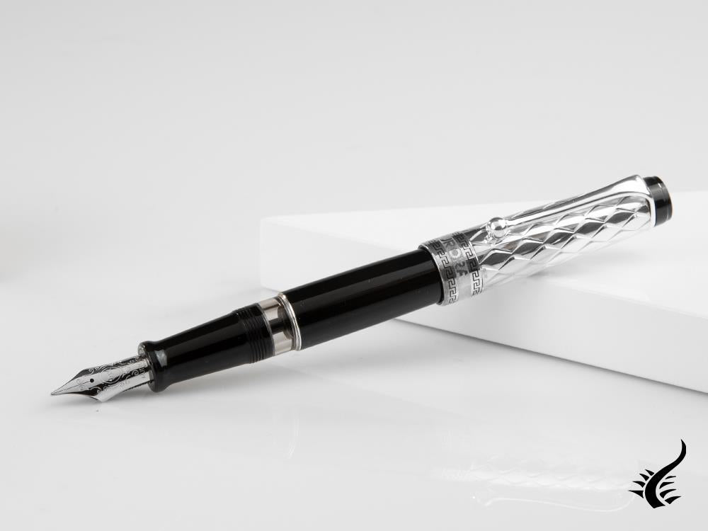 Aurora Rifflesi Fountain Pen, Resin, Sterling Silver .925, G11-CN