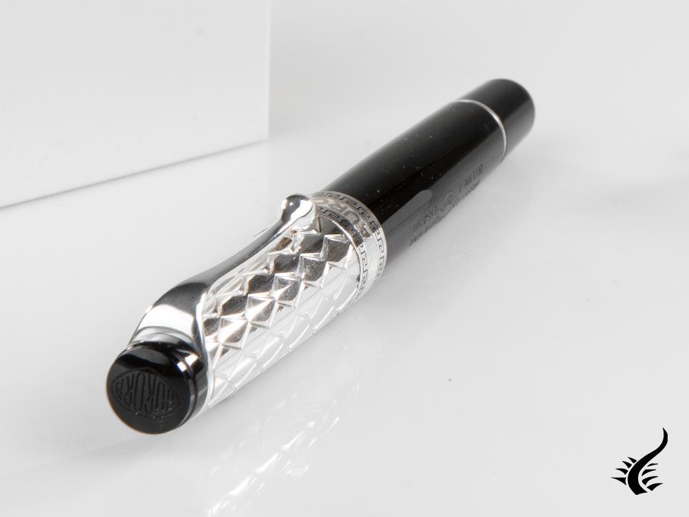 Aurora Rifflesi Fountain Pen, Resin, Sterling Silver .925, G11-CN