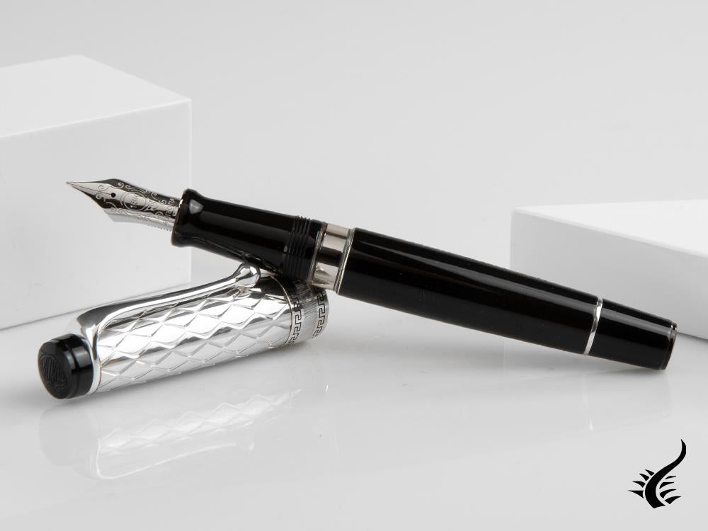 Aurora Rifflesi Fountain Pen, Resin, Sterling Silver .925, G11-CN