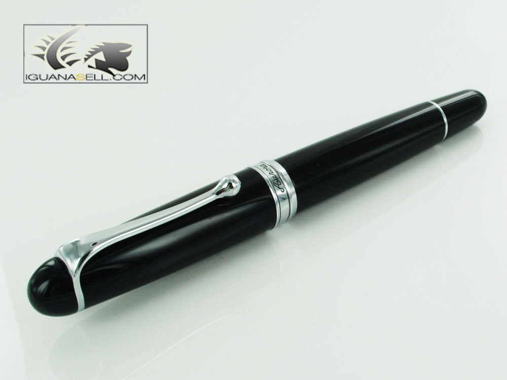 Aurora 88 Big Rollerball pen, Resin, Black, Chrome Trim, 875BC