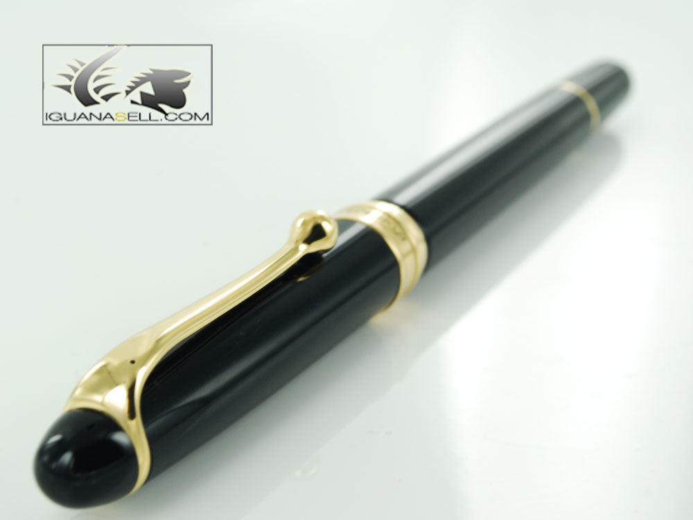 Aurora 88 Rollerball pen, Resin, Black, Gold plated, 870