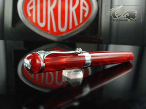 Aurora Alpha Rollerball pen, Resin, Chrome Trim, Red, H71CR