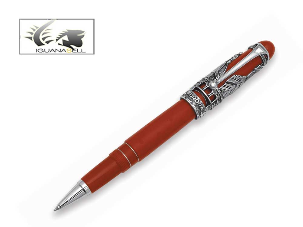 Aurora Firenze Terra di Toscana LE Rollerball pen, Silver trim, Red, 875-AF