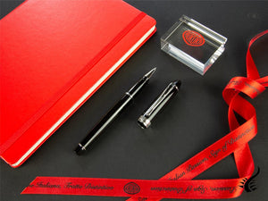 Aurora Roller Pen Ipsilon De Luxe - Black Resin & Chrome - B72C