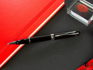 Aurora Roller Pen Ipsilon De Luxe - Black Resin & Chrome - B72C