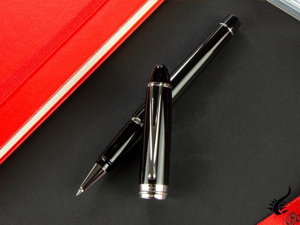 Aurora Roller Pen Ipsilon De Luxe - Black Resin & Chrome - B72C