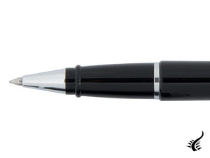 Aurora Roller Pen Ipsilon De Luxe - Black Resin & Chrome - B72C