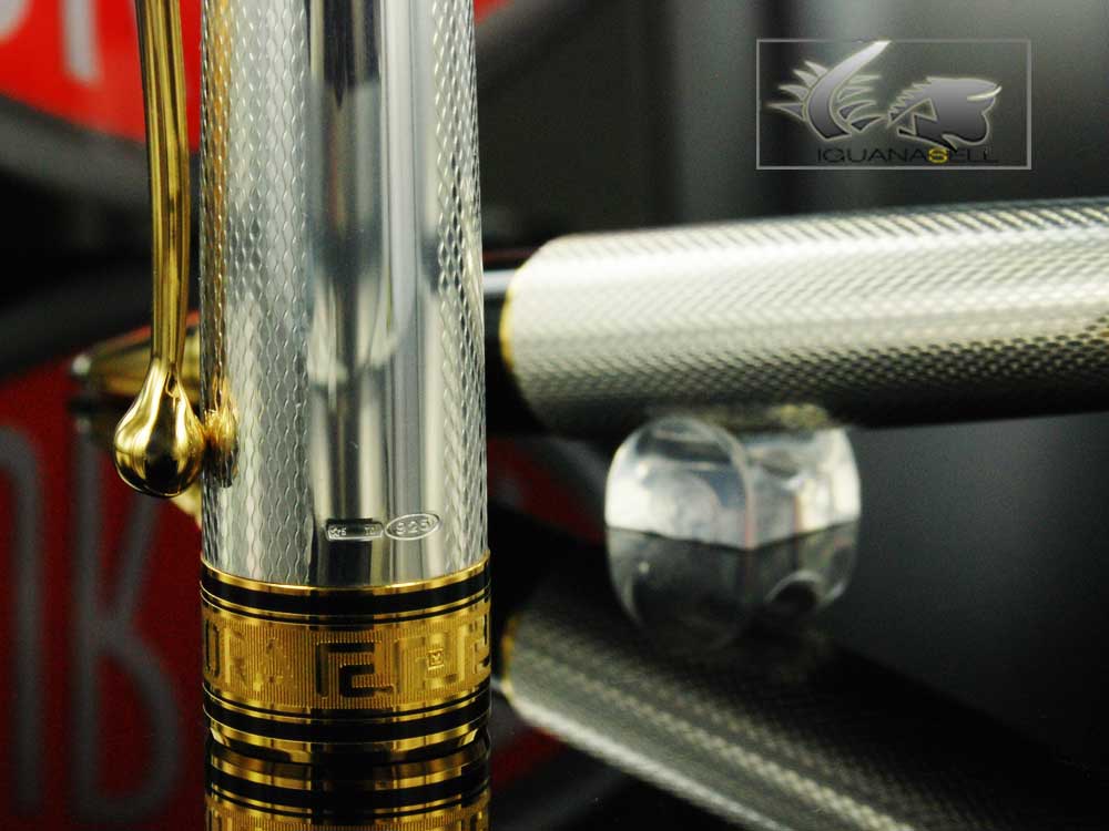 Aurora Optima Rollerball pen, Silver .925, Gold plated 976