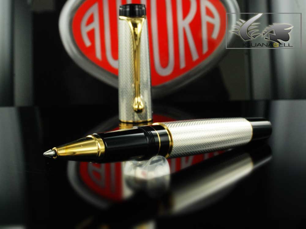 Aurora Optima Rollerball pen, Silver .925, Gold plated 976