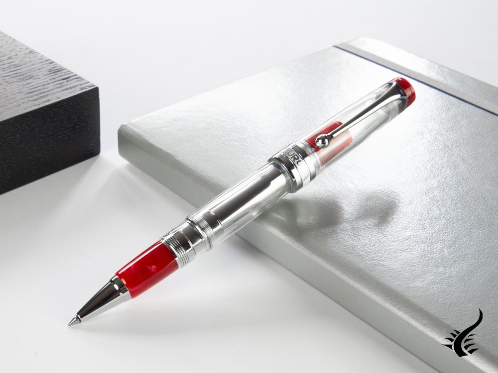 Aurora Optima Red Demonstrator Rollerball pen, Resin, Limited Edition, 571RA