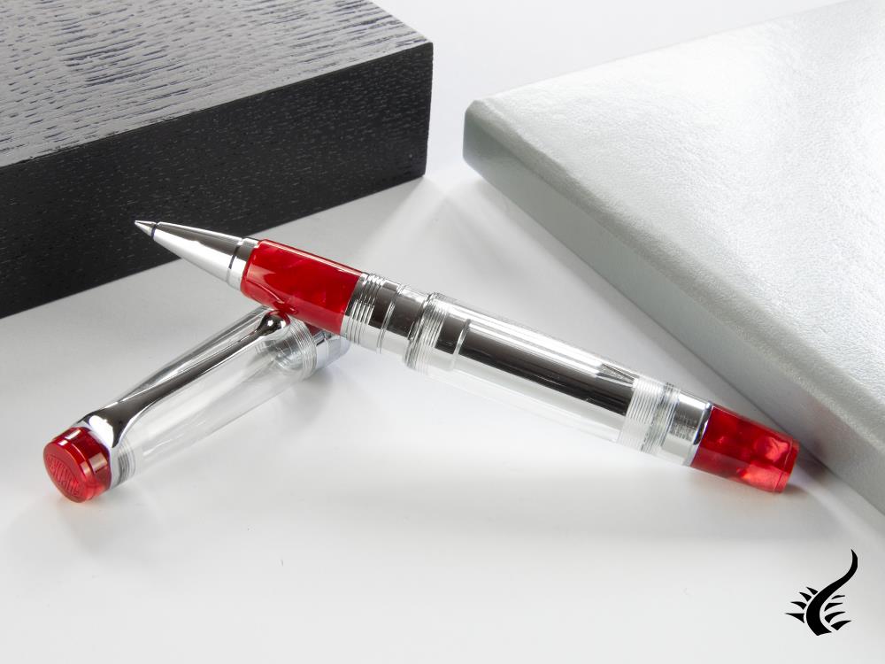 Aurora Optima Red Demonstrator Rollerball pen, Resin, Limited Edition, 571RA