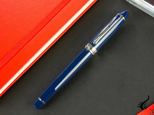 Aurora Rollerball Pen Ipsilon De Luxe -Blue Resin & Chrome Trims-B72CB