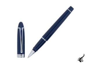 Stylo à bille Aurora Ipsilon De Luxe - Résine bleue et garnitures chromées - B72CB