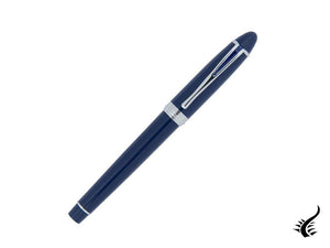 Aurora Rollerball Pen Ipsilon De Luxe -Blue Resin & Chrome Trims-B72CB