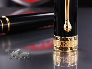 Aurora Optima Rollerball pen, Resin, Black, Gold plated 975N