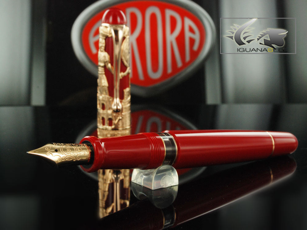 Aurora Roma Fountain Pen, Vermeil (gold plated .925 silver), 800VR