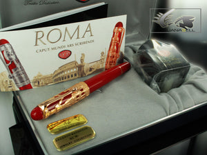 Aurora Roma Fountain Pen, Vermeil (gold plated .925 silver), 800VR